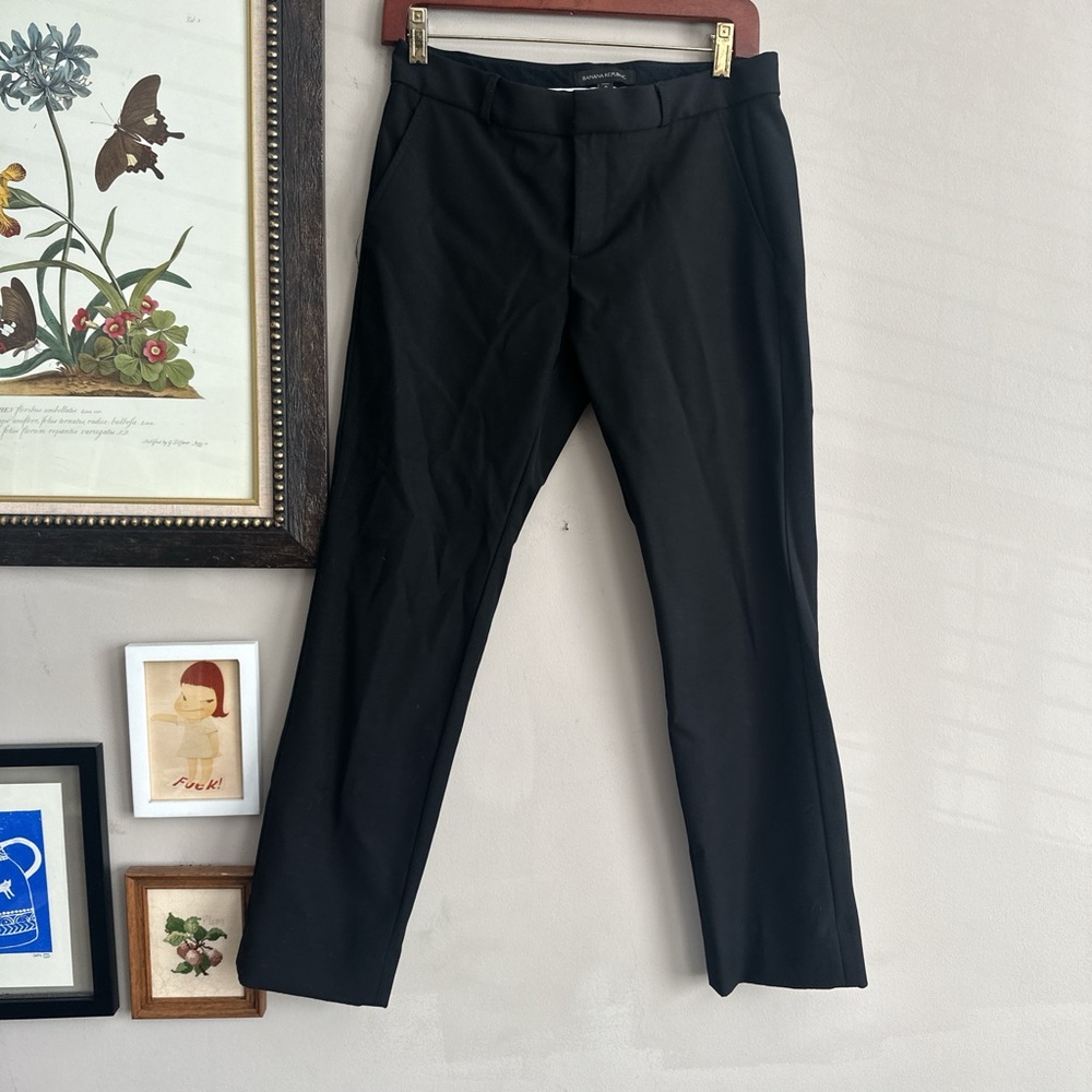 Banana Republic Black Dress Pants Tailored Straight-Leg